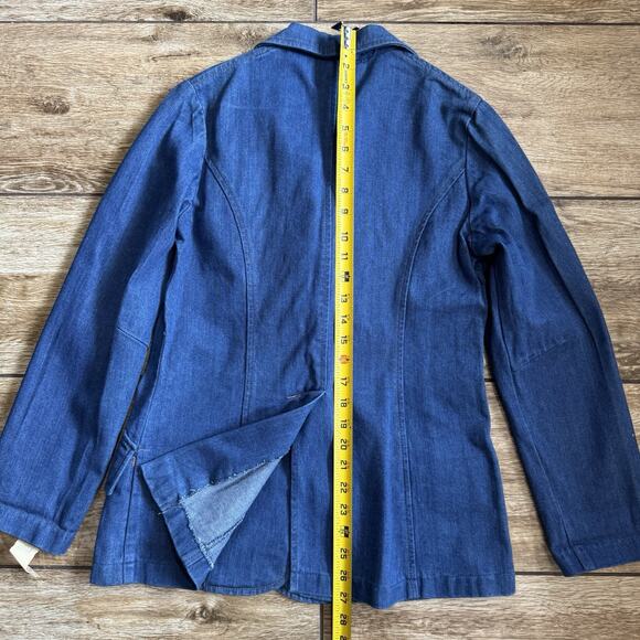 Vintage Denim Blazer Jacket Size 10 Button Down Jacket NOS - Picture 6 of 11